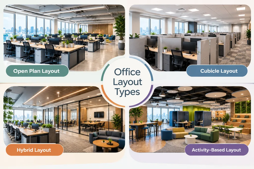 Office Layout Types Infographic