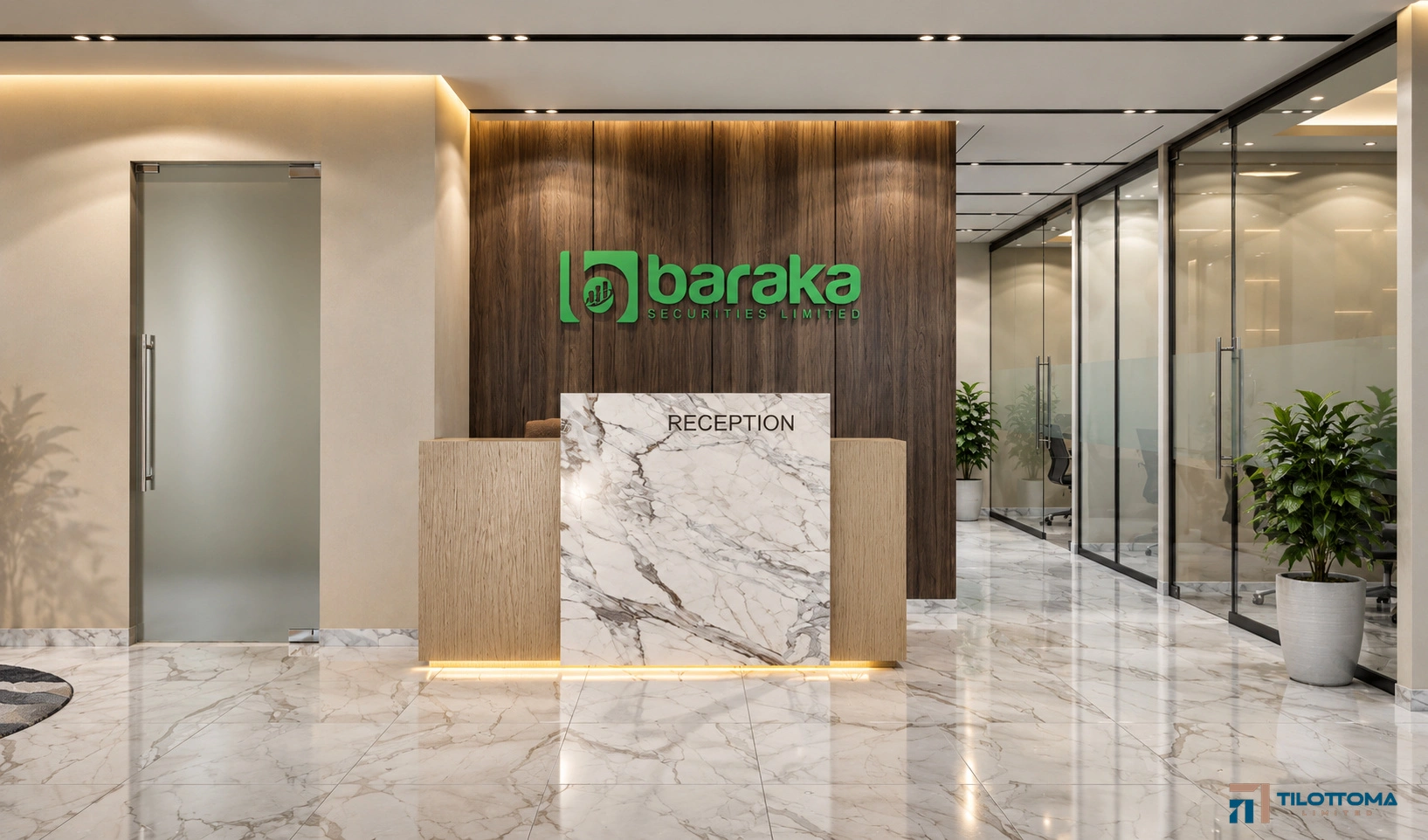 Baraka Securities office interior design reception portfolio Baraka Securities office interior design reception portfolio